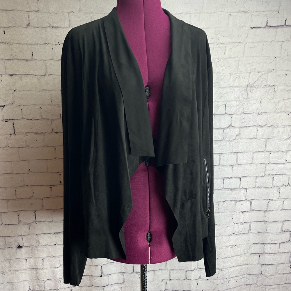 Sofia jeans by Sofia Vergara black faux suede moto jacket size XXXL